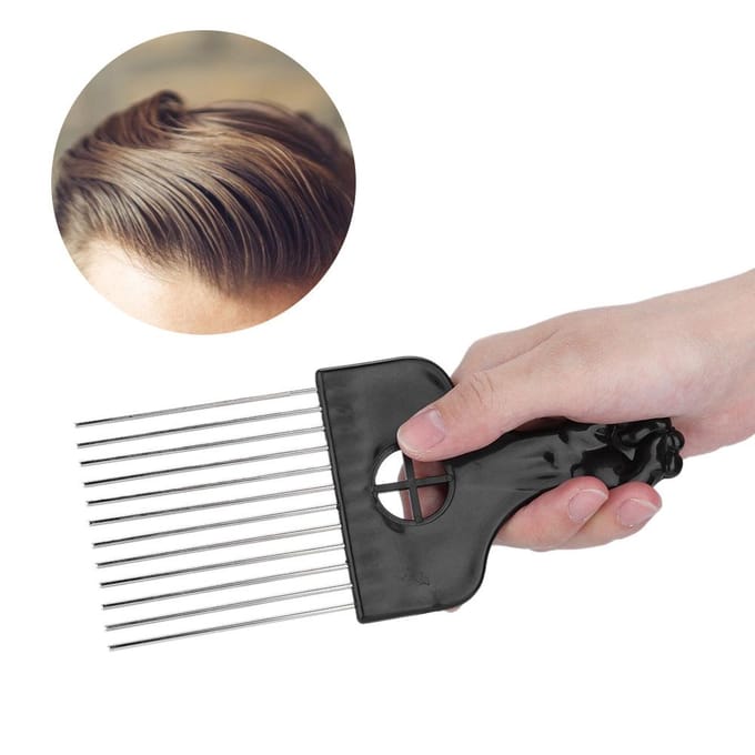 Heren Retro Olie Haar Kapperskam Draagbaar Breed Groot Legering Tand Kapsel Kam white