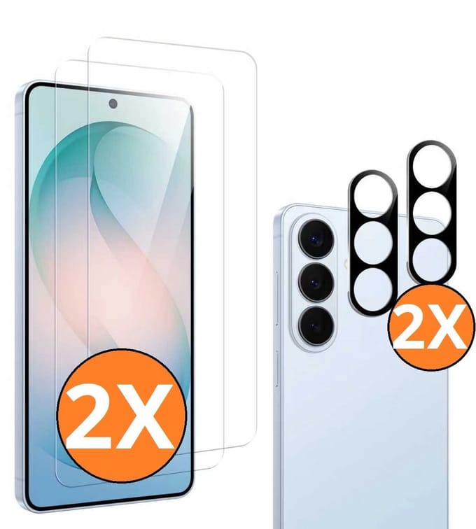 Screenprotector geschikt voor Samsung S26 Plus ScreenProtector en Camera lens protector/ Tempered glass - Beschermglas - Glasplaatje - 2+2 stuks