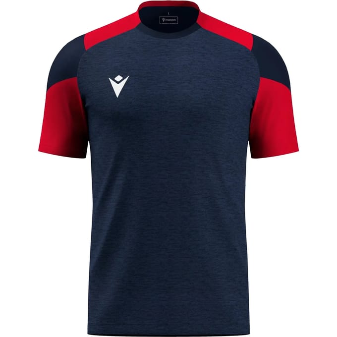 Macron Glory Golem Shirt Korte Mouw Heren - Marine / Rood | Maat: M