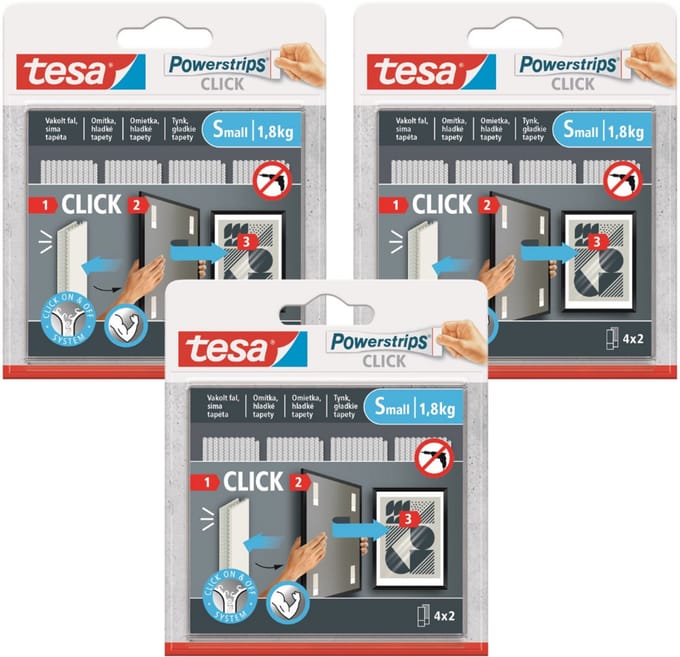 Tesa Powerstrips - Zelfklevende Klittenband - 4 Paren - Maat S