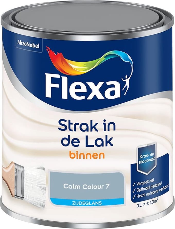 Flexa - Strak In De Lak Binnenlak Zijdeglans - Calm Colour 7 - Mengverf - 1 L