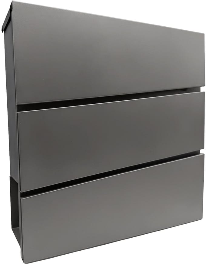 Brievenbus met slot - 37,5x35,5x10,5 cm - antraciet