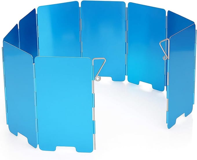 Opvouwbaar Windscherm voor Kampeerfornuis - 9 Platen Aluminium
