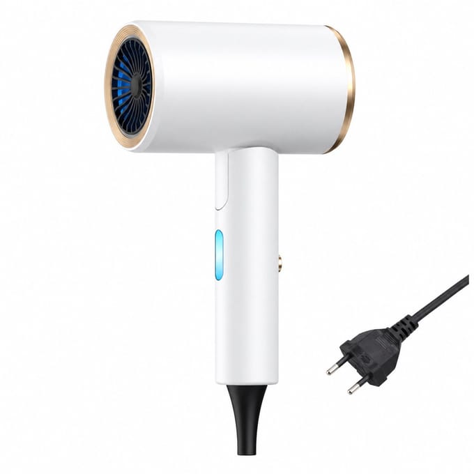 Foldable hair dryer - 1200 W - 2 heat modes - concentrator nozzle - white 800 version