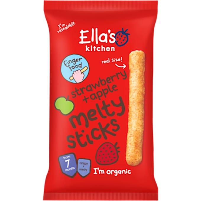 Ella's Kitchen Biologisch Maize Sticks 7+m Aardbei & Appel 16 gr
