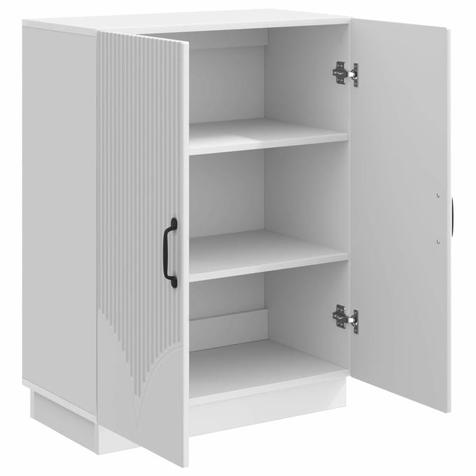 vidaXL - Dressoir - Hoogglans - Wit - 66 - x - 34,5 - x - 87 - cm - Bewerkt - hout