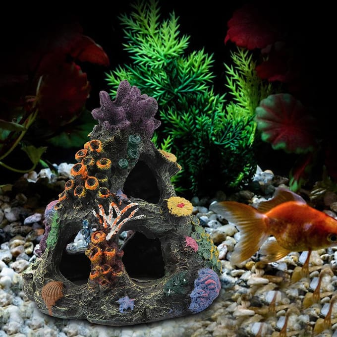 Simulatie Hars Berg Vissenkom Aquarium Ornamenten Decor black