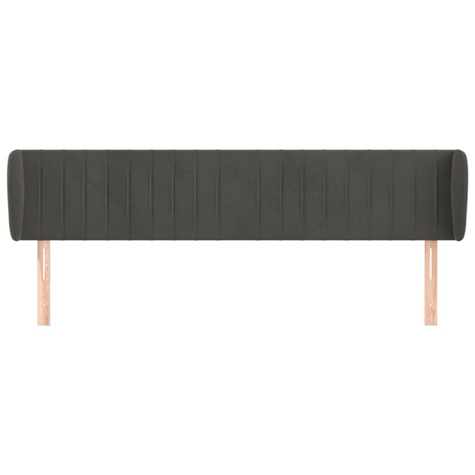 vidaXL - Hoofdbord - met - randen - 183x23x78/88 - cm - fluweel - donkergrijs