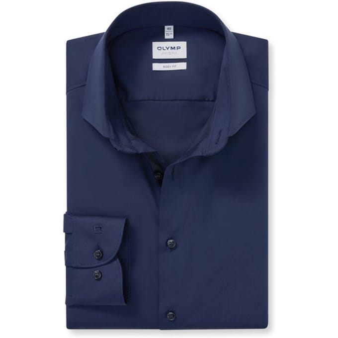 OLYMP Level Five Overhemd, Body Fit, Royal Kent, Marineblauw