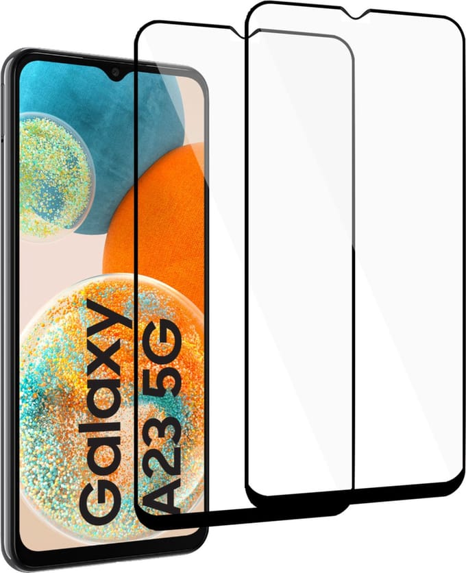 2x Screenprotector geschikt voor Samsung A23 4G / 5G – Full Screen Protector Tempered Glass