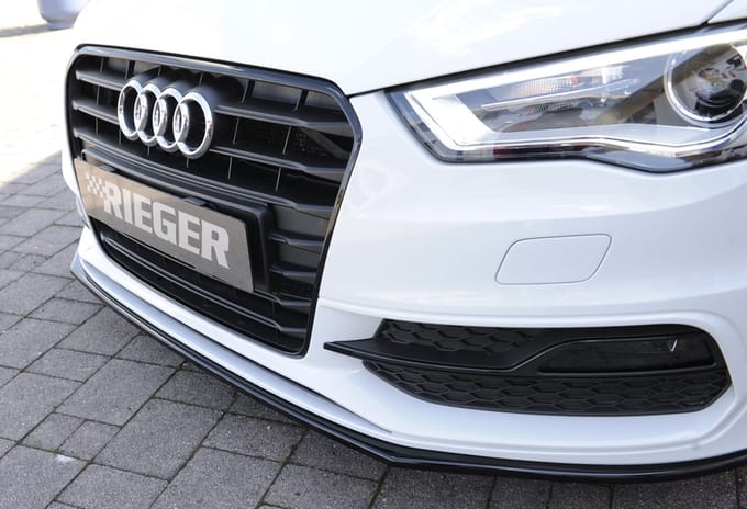 RIEGER - PERFORMANCE FRONT SPLITTER - AUDI A3 S LINE / S3 8V - GLOSS BLACK
