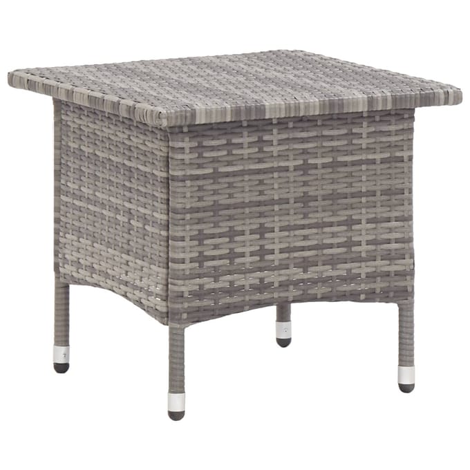 vidaXL - Theetafel - 50x50x47 - cm - poly - rattan - grijs