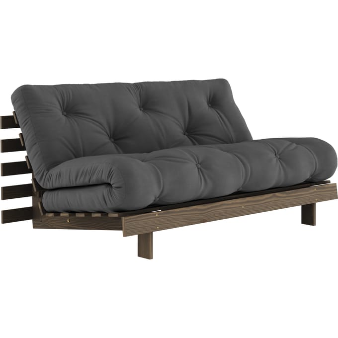 Karup Slaapbank Roots 160 - 734 Dark Grey - 106 carob brown lacquered