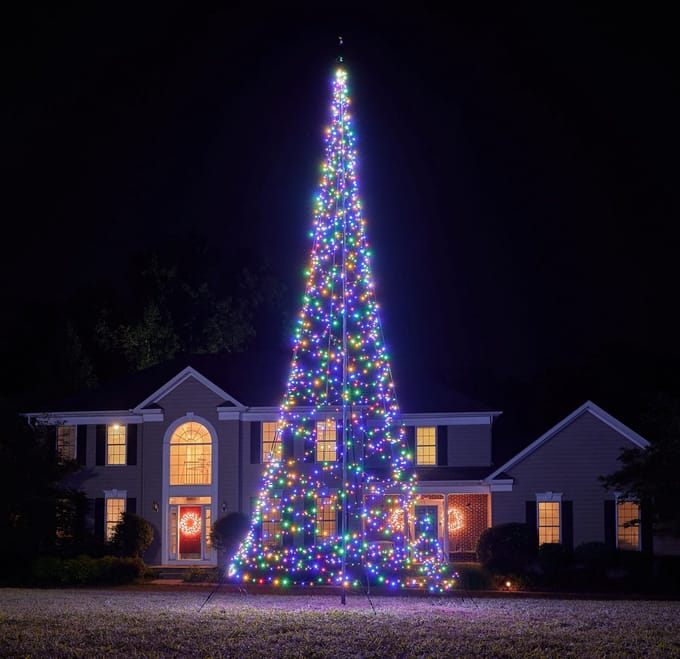 Fairybell Vlaggenmast Kerstverlichting - 8 meter - 1500 lampjes - Multicolor
