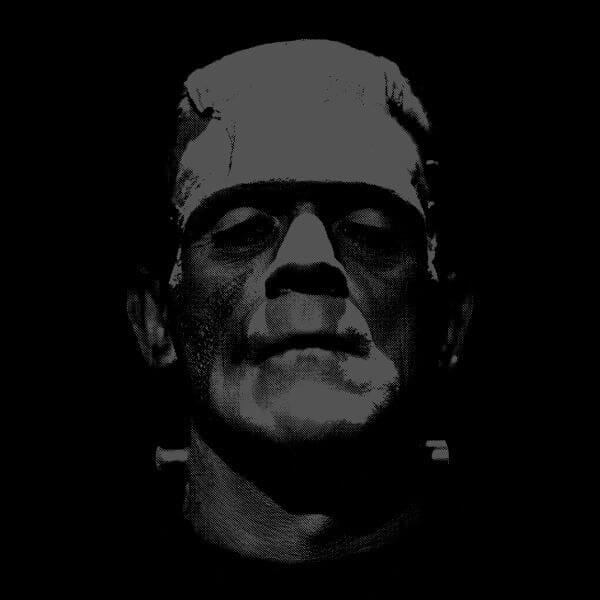 Universal Monsters Frankenstein Black And White Dames T-shirt - Zwart - M