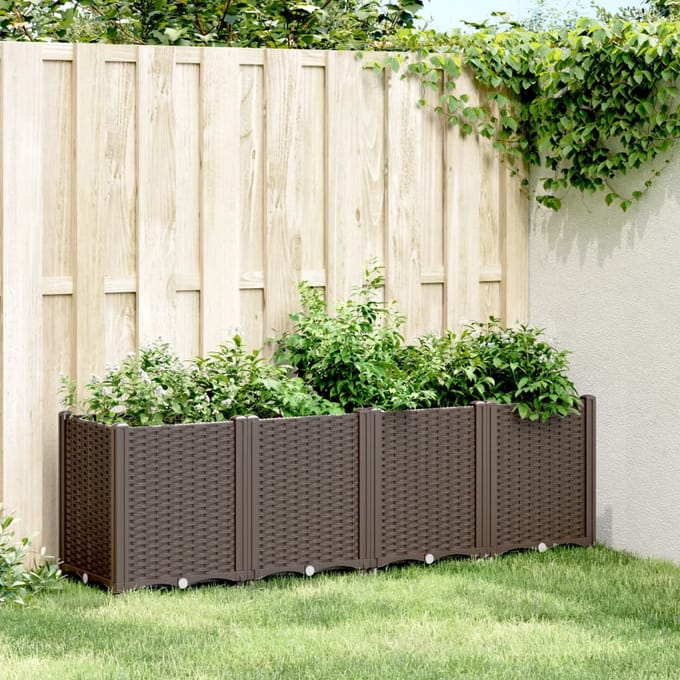 vidaXL - Plantenbak - 160x40x53 - cm - polypropeen - bruin
