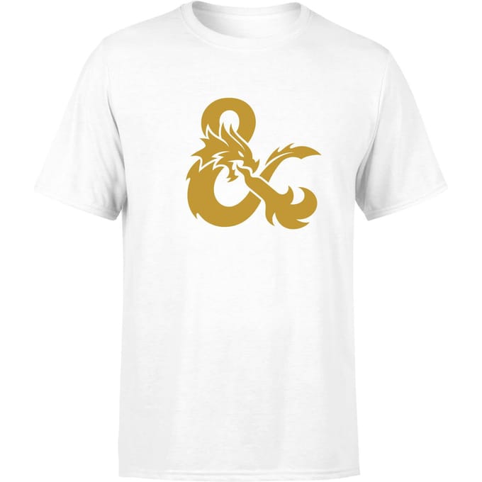 Dungeons & Dragons Ampersand Gold Men's T-Shirt - Wit - S
