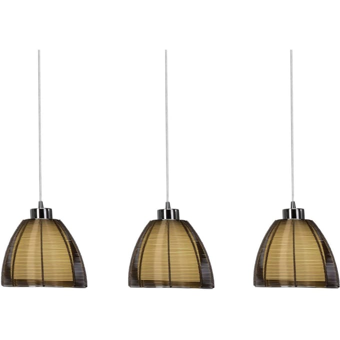Brilliant Hanglamp Relax, brons met drie lampjes