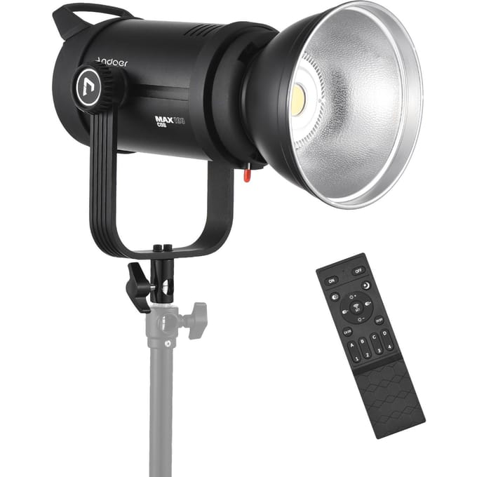 Andoer MAX 100 100W COB LED-videolamp Studiofotografie Invullicht 5600K Continue verlichting EU Plug gray