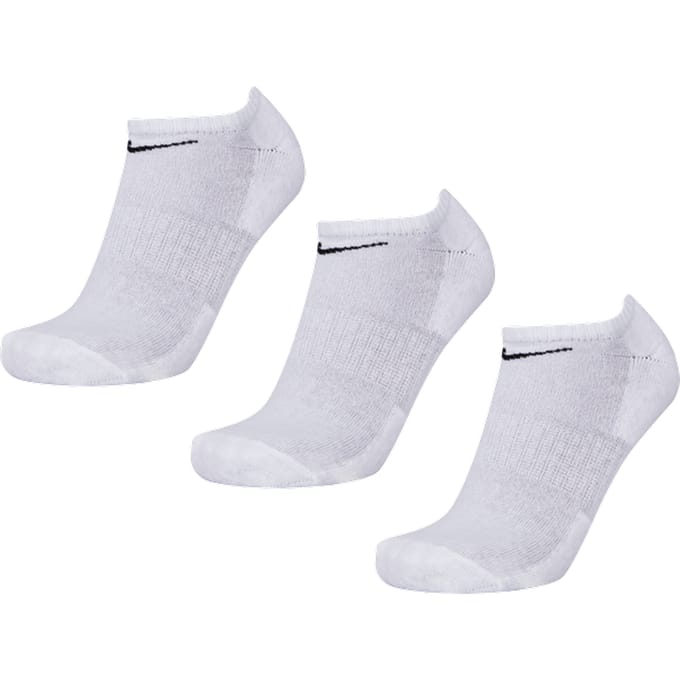 Nike Everyday Cushioned No Show 3 Pack Sokken Unisex - Wit - Maat 34 - 37.5 - Katoen