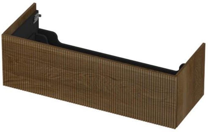 INK - Onderkast 1 Lade Push 2 Open Verticaal Gefreesd Bestaande Uit - 1200x450x376 Mm - Massief Eiken Ash Grey