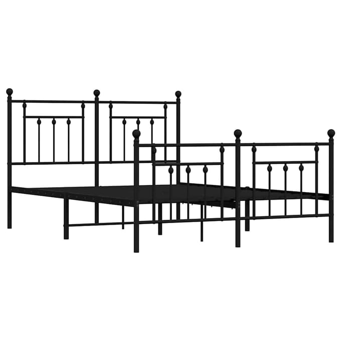 vidaXL - Bedframe - met - hoofd- - en - voeteneinde - metaal - zwart - 140x190 - cm