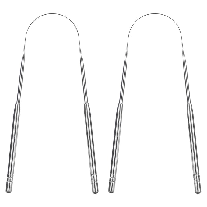 basicConcepts, Gratte-langue en acier inoxydable, lot de 2 beige