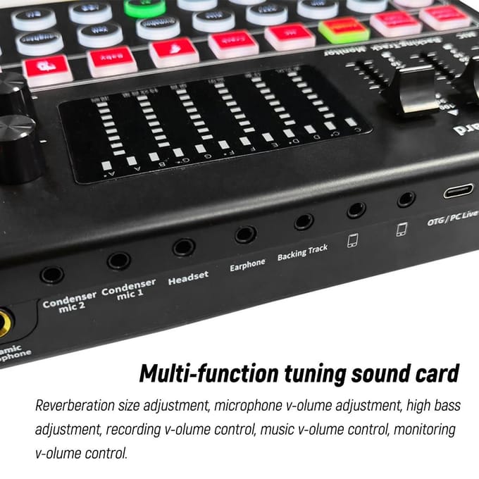 M9 Audio-interface Geluidskaart Live Voice Mixer Externe USB-geluidskaart Geluidskaart met meerdere effecten zwart