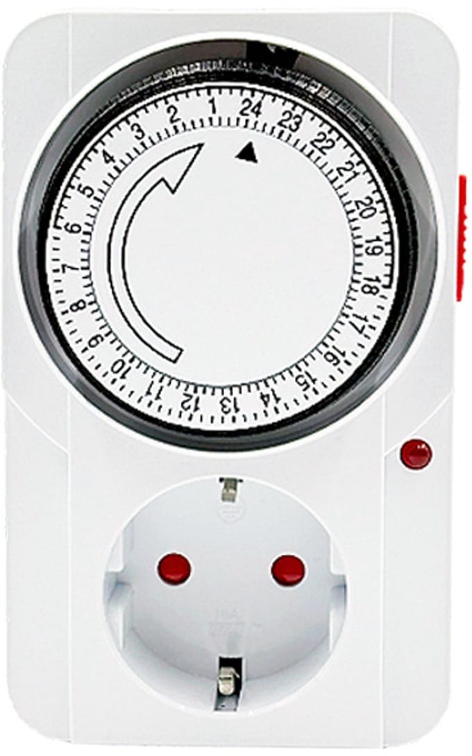 Stopcontact met 15-minuten timer, mechanische timerschakelaar