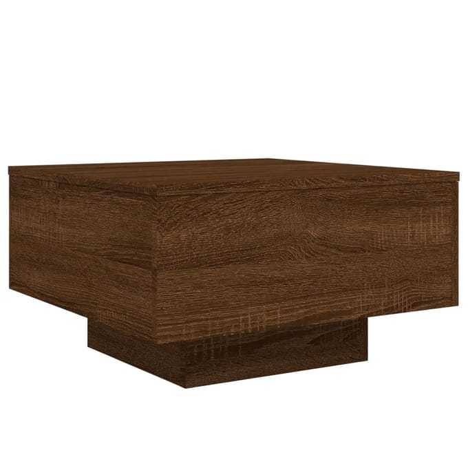vidaXL - Salontafel - met - LED-verlichting - 55x55x31 - cm - bruin - eikenkleur