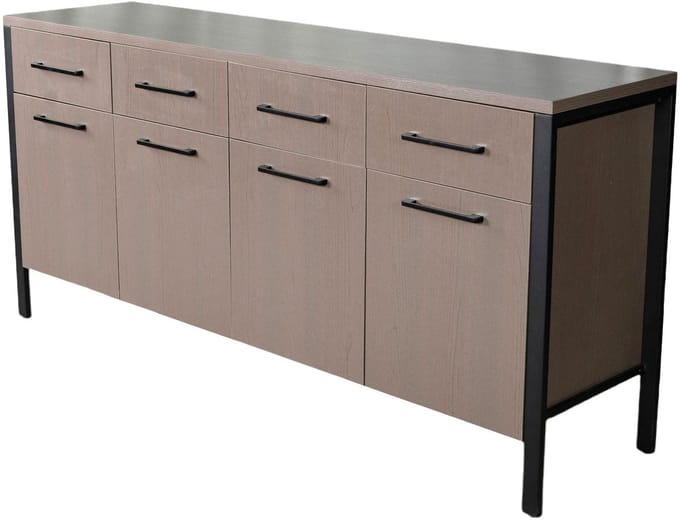 Dressoir melamine walnoot 180cm Alex kunststof kast