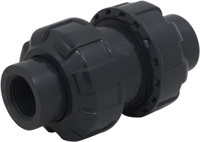 Terugslagklep dubbele wartel binnendraad 1/2" - 2" keerklep water pvc