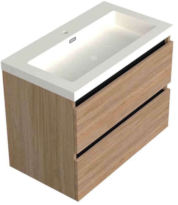 Dutchline Badmeubel Onderkast - Uludag - 80x46cm - 2 Lades - 1 Uitsparing