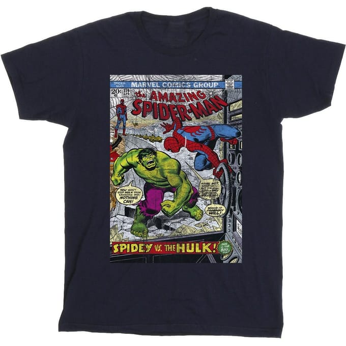 Marvel Heren Spider-Man VS Hulk Cover T-Shirt (Marineblauw)