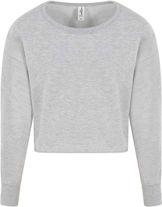 Dames Cropped Sweatshirt Heather Grijs L