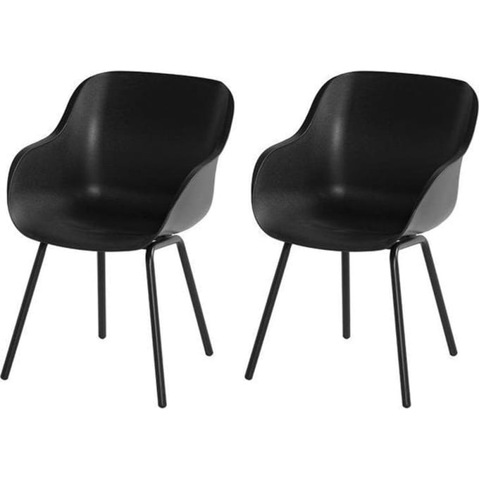 Hartman Sophie elegance tuinstoel - Zwart - set van 2 - zwart rondo onderstel