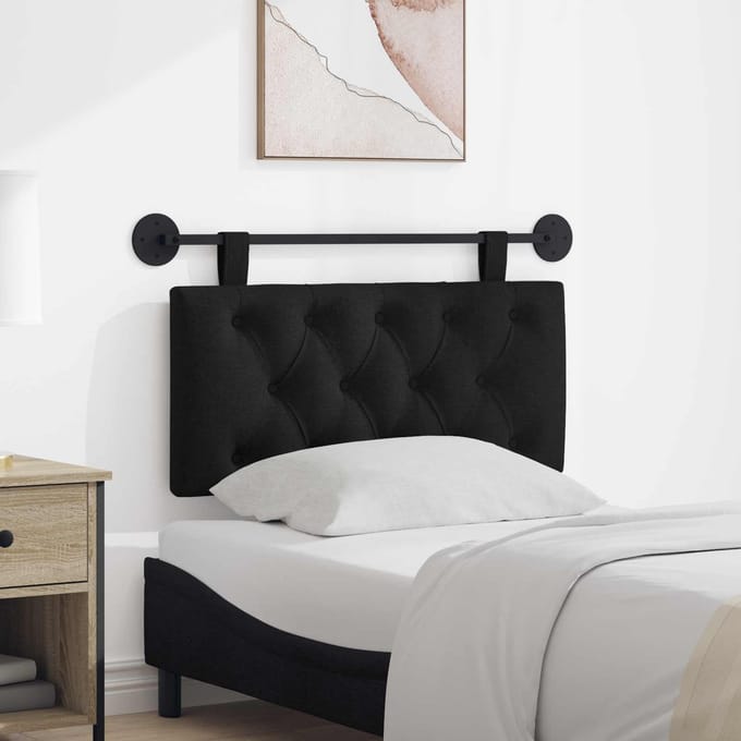 vidaXL - Hangend - hoofdbord - Zwart - Stof