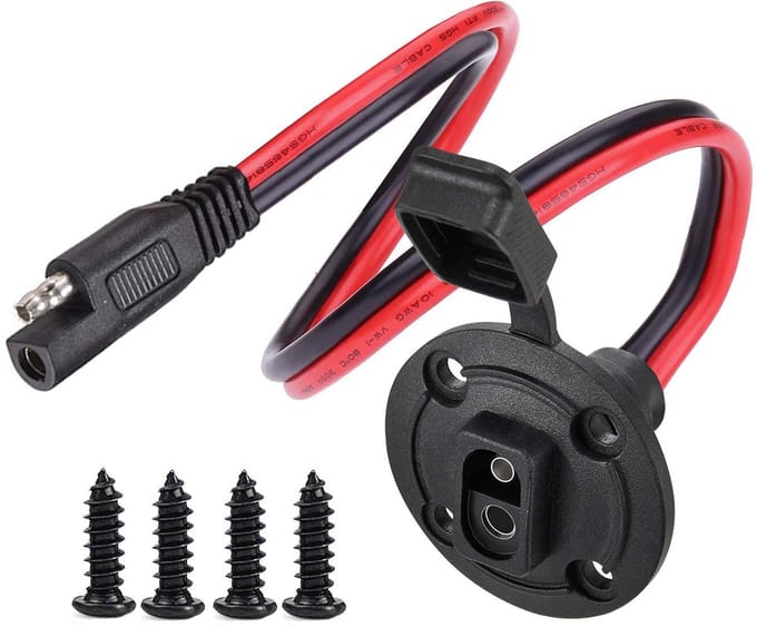 Weerbestendige SAE Socket voor Zonnepanelen en Motorfietsen, 10AWG Quick Connect Kabel