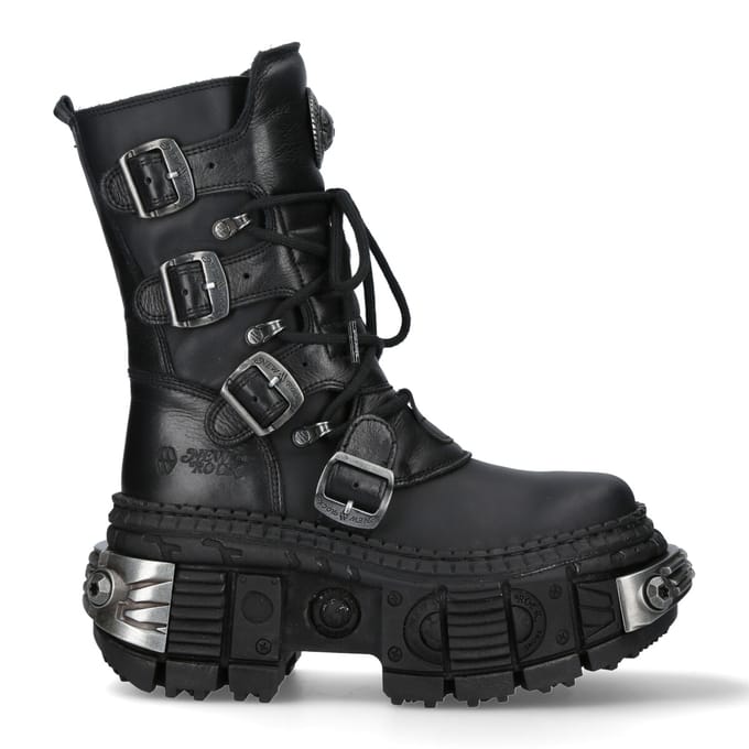 New Rock halfhoge lederen platformlaarzen-WALL373-S3