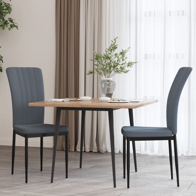 vidaXL - Eetkamerstoelen - 2 - st - fluweel - donkergrijs