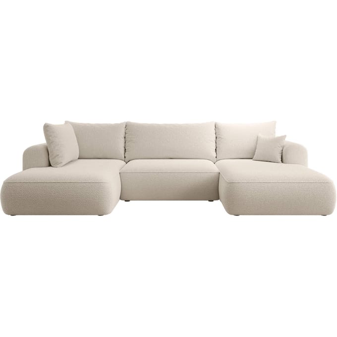 U-bank Philipa links bouclé met slaapfunctie | Selsey Design