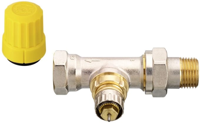 Danfoss Klepbehuizing RA-UR 15 R 1/2, Doorlaat, Mat vernikkeld, 013G3228