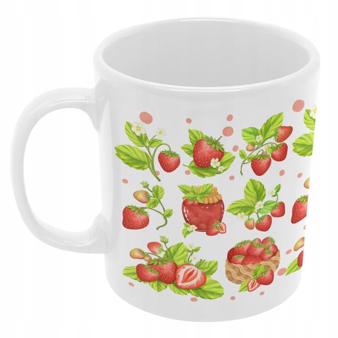Keramische Mok met Aardbeien - Uniek Cadeau