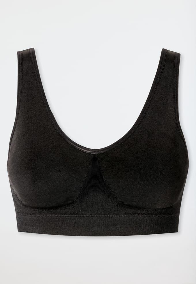 Naadloze bustier met uitneembare pads, zwart  Classic Seamless M
