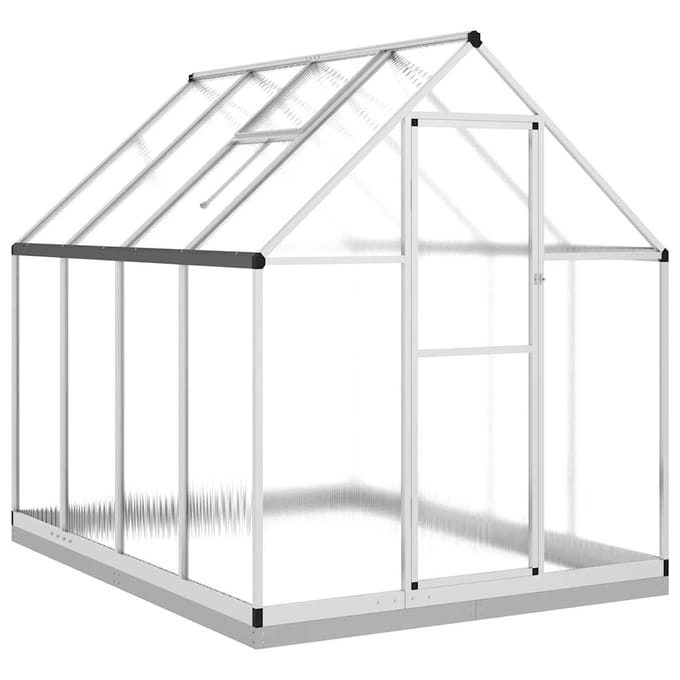 vidaXL - Tuinkas - met - basisframe - 224x169x202 - cm - aluminium - zilverkleurig