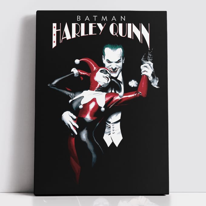 Decorsome x Batman Alex Ross - The Joker And Harley Rectangular Canvas - 20x30 inch