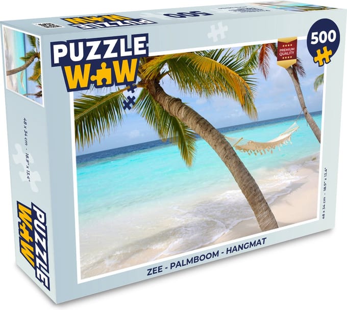 Puzzel Zee - Palmboom - Hangmat - Legpuzzel - Puzzel 500 stukjes