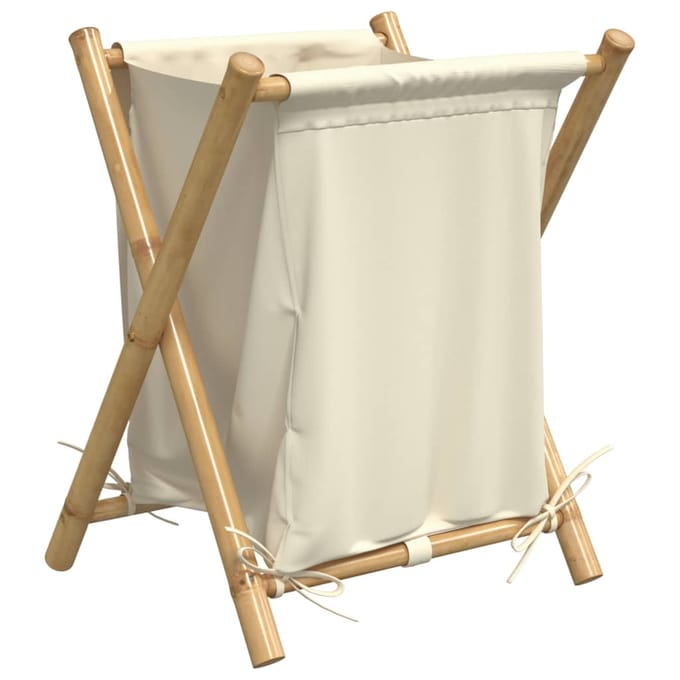 vidaXL - Wasmand - 45x55x63,5 - cm - bamboe - crèmewit