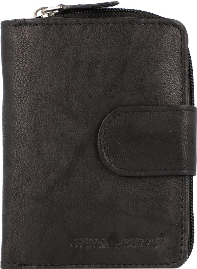 Greenburry Basic Portemonnee RFID Leer 9 cm - Dames - Staand formaat - black