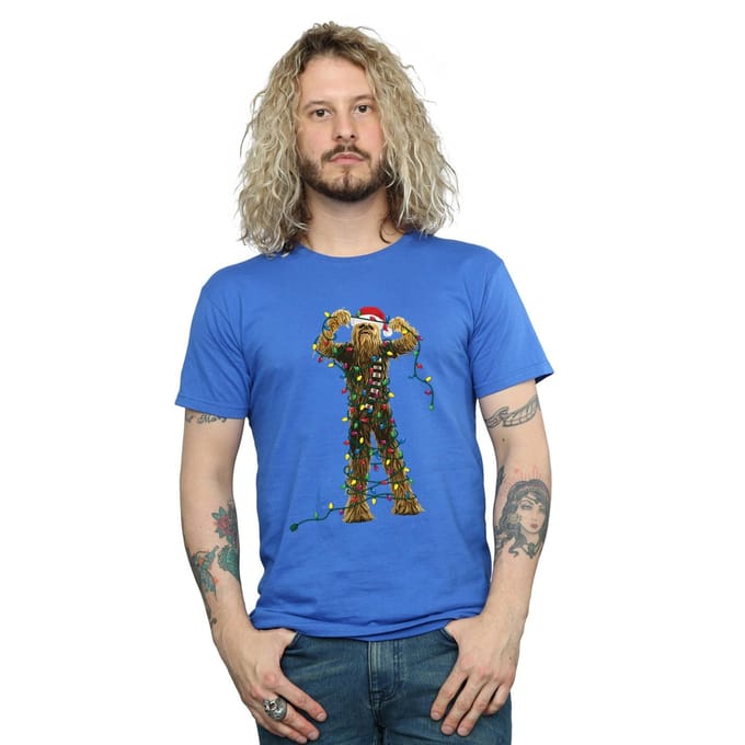 Star Wars Heren Chewbacca Kerstverlichting T-Shirt (Koningsblauw)